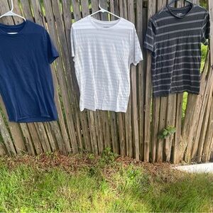 Three-Pack Men's Crew Neck T-Shirts - Navy, White, Charcoal (Unbranded)